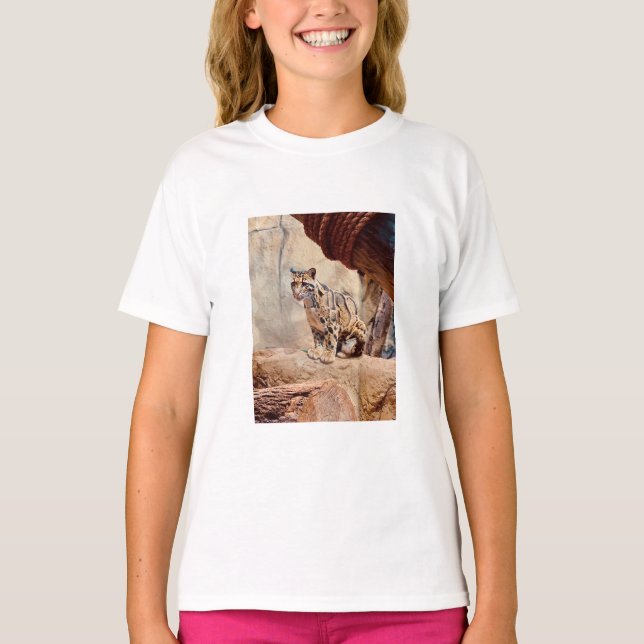 Camiseta imagen de leopardo nublado naturaleza vida salvaje (Anverso)