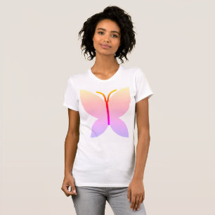 Camiseta Imagen de mariposa degradada Pastel