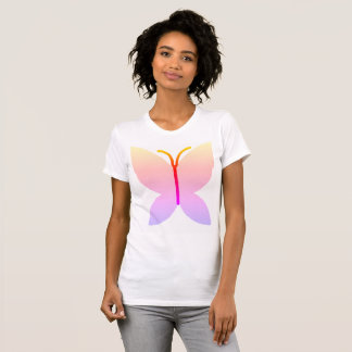 Camiseta Imagen de mariposa degradada Pastel