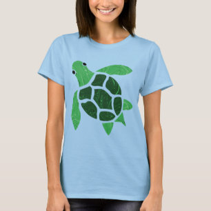 Camiseta Imagen de mosaico de la tortuga marina verde de Ja
