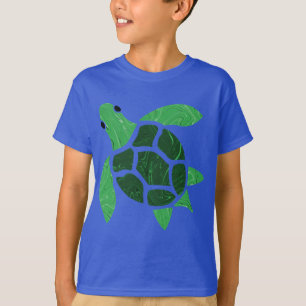 Camiseta Imagen de mosaico de la tortuga marina verde de Ja