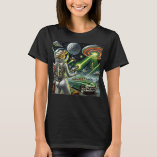 Camiseta Imagen de mujer con rayo láser vintage