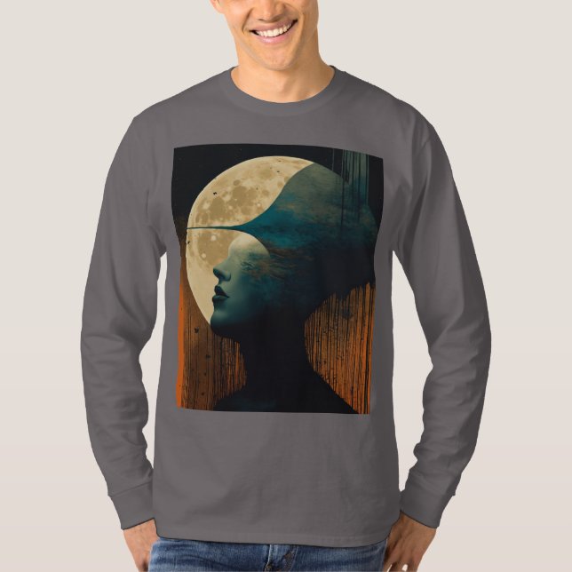 Camiseta Imagen de perfil lunar (Anverso)