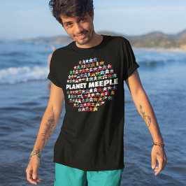 Camiseta Imagen de planeta, texto blanco para hombres camis