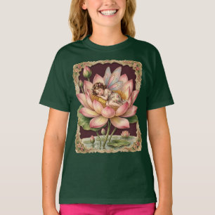 Camiseta Imagen de recorte vintage - Hada durmiendo en Loto