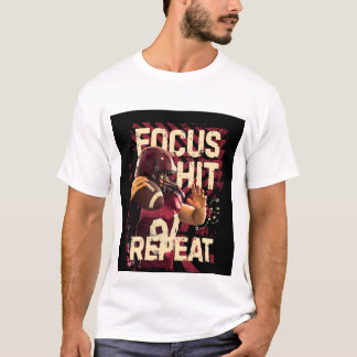 Camiseta imagen de repetición de impacto agradable y enfoca