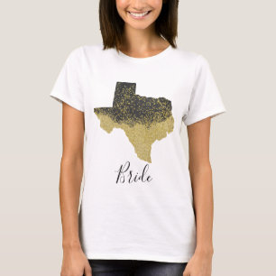 Camiseta Imagen de Texas Bride Negro y Oro