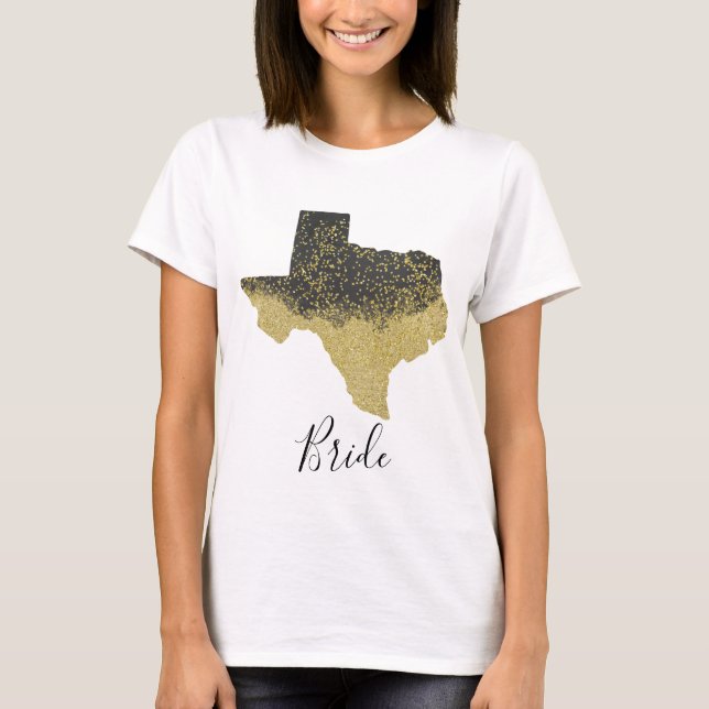 Camiseta Imagen de Texas Bride Negro y Oro (Anverso)