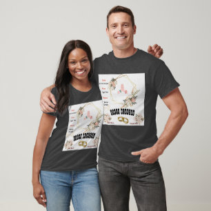 Camiseta Imagen de texto de pareja de color carbón de boda