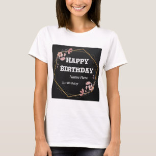 Camiseta Imagen de texto personalizado Feliz Cumpleaños des