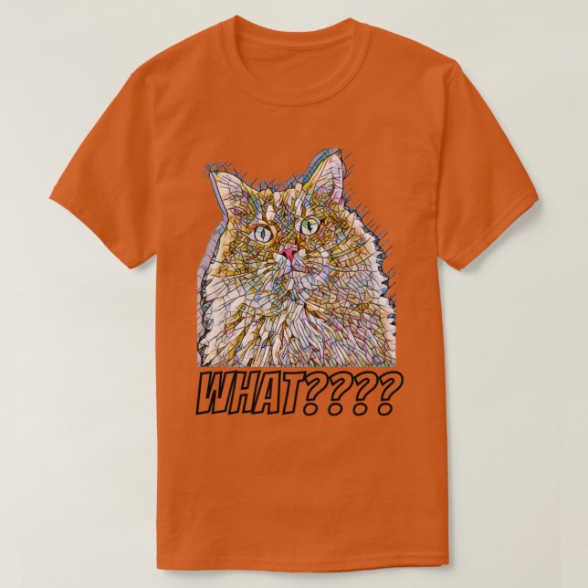 Camiseta Imagen de un gato con una mirada sorprendida en un (Diseño del anverso)