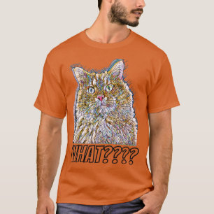 Camiseta Imagen de un gato con una mirada sorprendida en un