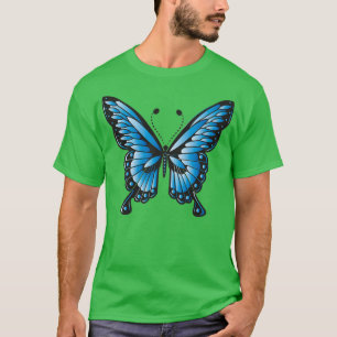 Camiseta Imagen de una mariposa azul Butterfly alas azules