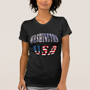 Camiseta Imagen del estado de Washington y texto de la band