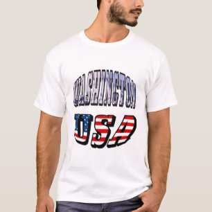 Camiseta Imagen del estado de Washington y texto de la band