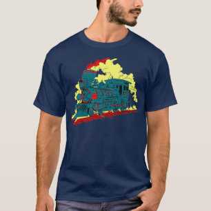 Camiseta Imagen del Ilustracion de trenes de locomotora de