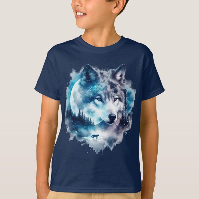 Camiseta Imagen del lobo juvenil T-Shirt (Anverso)