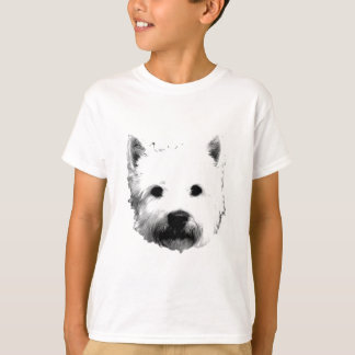 Camiseta Imagen del perro de Terrier blanco de montaña del