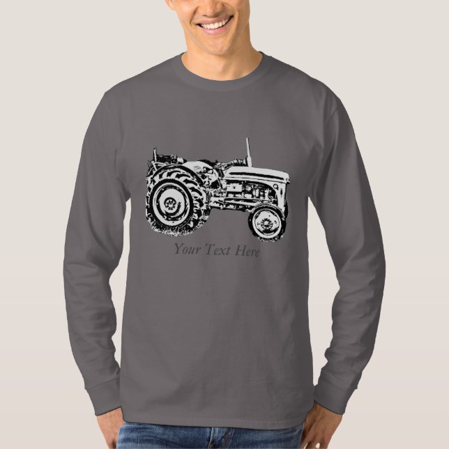 Camiseta imagen del viejo tractor gris de masas (Anverso)