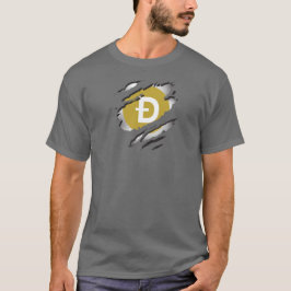 Camiseta Imagen desgarrada de Dogecoin con la revelación de