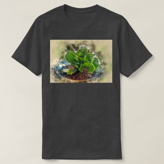 Camiseta Imagen digitalmente realzada de un Adromischus pot (Diseño del anverso)