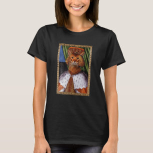 Camiseta Imagen divertida de gato con corona de rey enmarca
