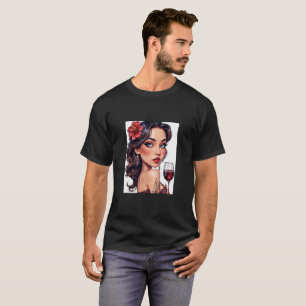 Camiseta Imagen divertida de vino novedoso para hombres