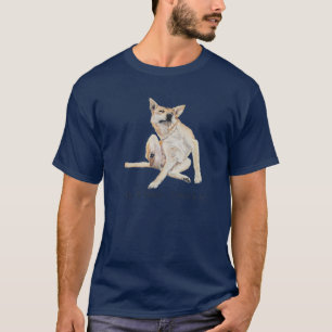 Camiseta imagen divertida del perro de gsd raspando con esl
