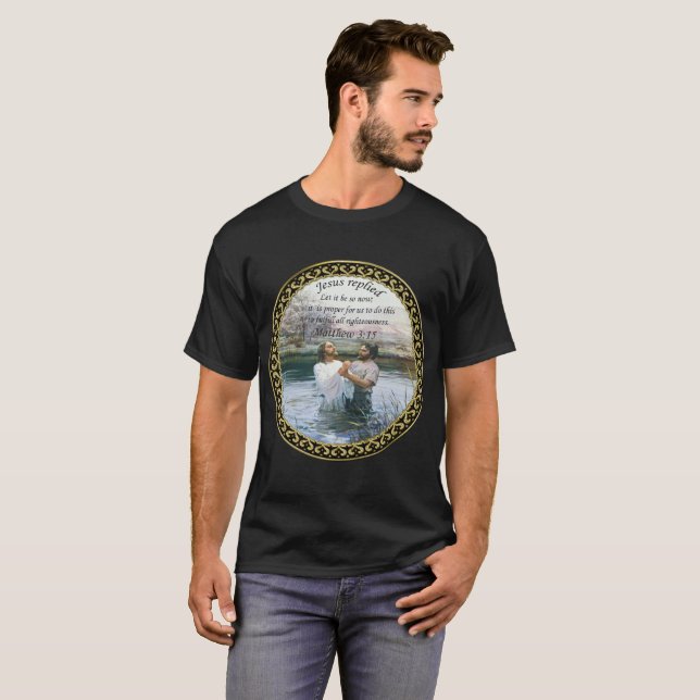 Camiseta Imagen dos del bautismo del Jesucristo (Anverso completo)