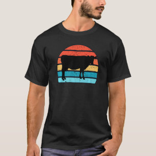 Camiseta Imagen en Silueta de Animal de Granja de Vaca en u