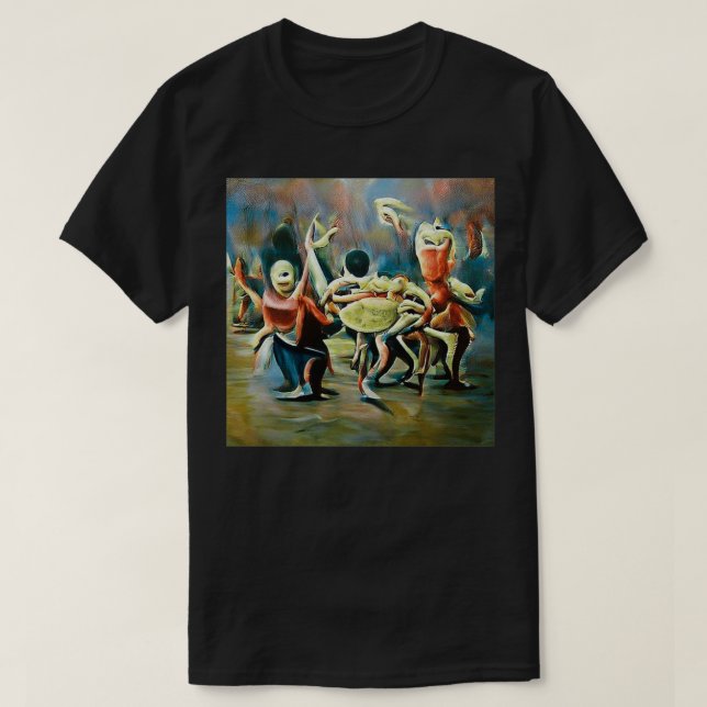 Camiseta Imagen generada por IA Gente de cangrejo bailando  (Diseño del anverso)