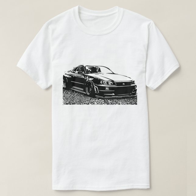 Camiseta Imagen GTR del vector R34 de Nissan Skyline (Diseño del anverso)