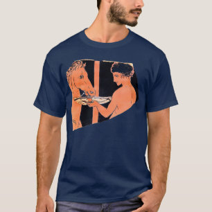 Camiseta Imagen roja compartida de un joven riego su h