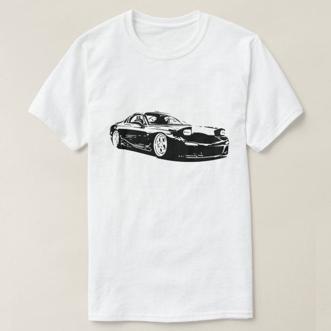 Camiseta Imagen rotatoria del vector de Mazda RX7 (Diseño del anverso)