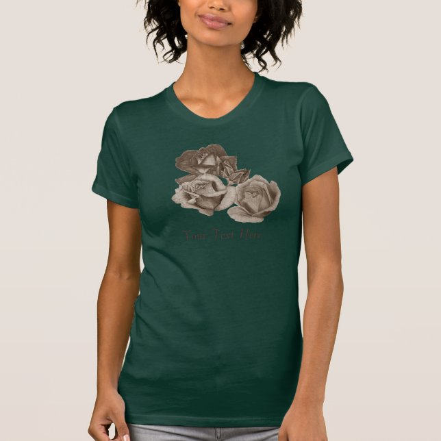 Camiseta imagen sepia del grupo de rosas (Anverso)
