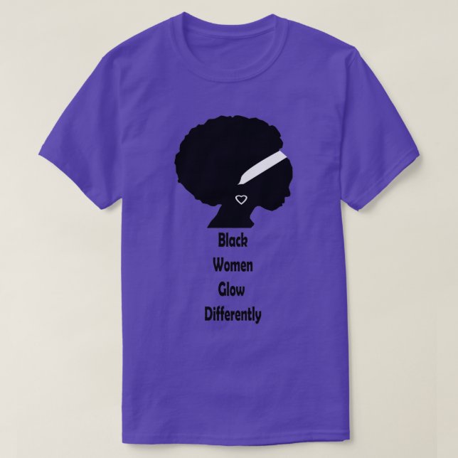 Camiseta Imagen simbólica y cita de quotBlack Women Glow Di (Diseño del anverso)