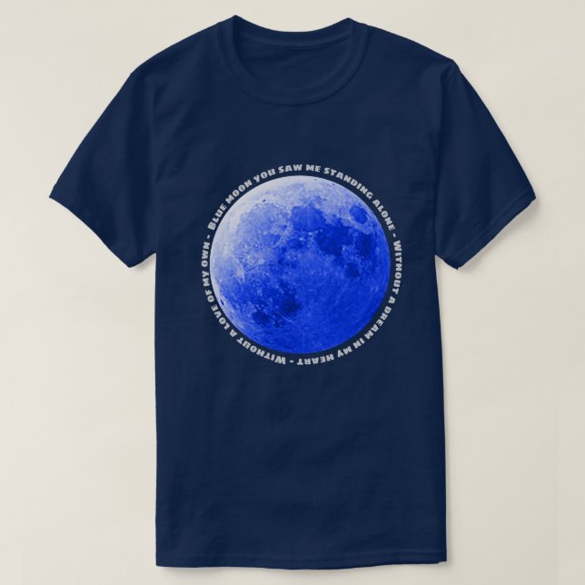 Camiseta Imagen y letra de canción de "Blue Moon" (Diseño del anverso)
