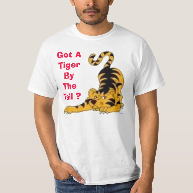 Camiseta ¿imágenes, conseguidas un tigre por la cola? , (Anverso)