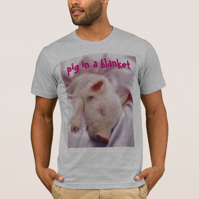 Camiseta imagesCAPQO80Z, cerdo en una manta (Anverso)