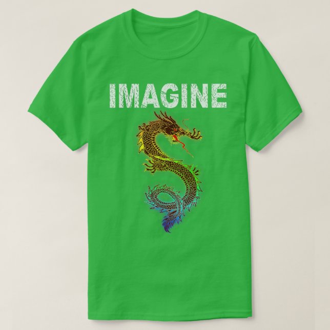 Camiseta Imagina Dragon Vintage Fantasy Art2 (Diseño del anverso)