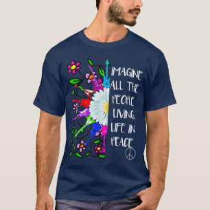Camiseta Imagina Paz Groovy Hippie Colorido Rock Folk 70s