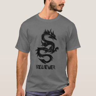 Camiseta Imagina, Sueña, Cree Tatuaje de Dragón de Fantas
