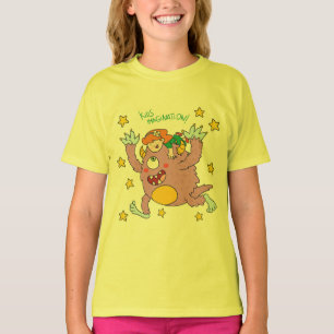 Camiseta Imaginación de niños lindos – Monstruo púrpura div