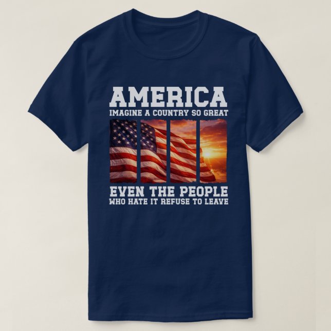 Camiseta Imagine a Country So Great Patriotic USA Sunset (Diseño del anverso)