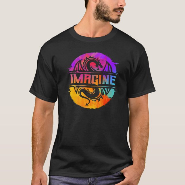 Camiseta Imagine Fantasy Dragon Retro Tribal (Anverso)