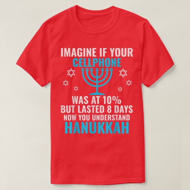 Camiseta Imagine If Your Cellphone Was At 10 Ugly Hanukkah  (Diseño del anverso)