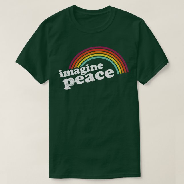 Camiseta IMAGINE PEACE Vintage Retro Rainbow (Diseño del anverso)