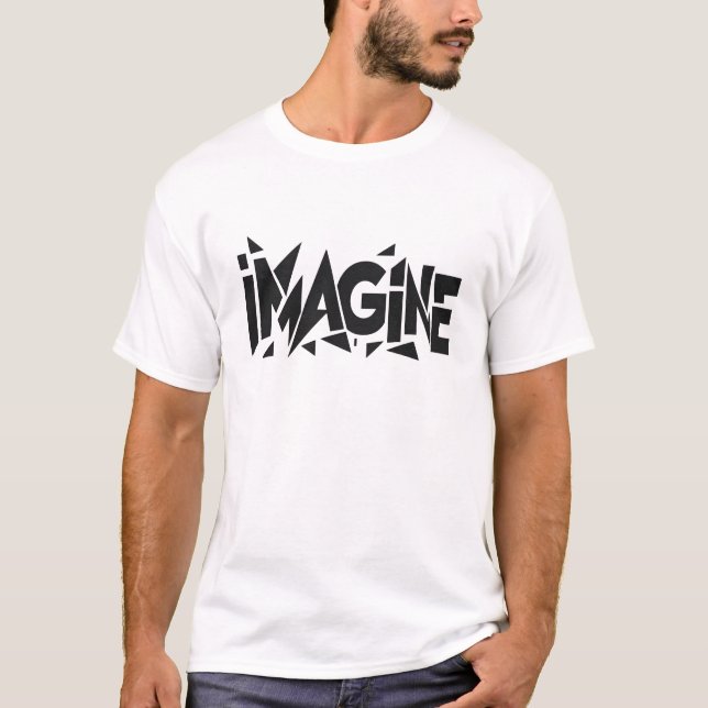 Camiseta Imagine una tipografía geométrica audaz (Anverso)