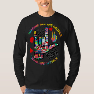 Camiseta Imaginen a todas las personas que viven en paz fir