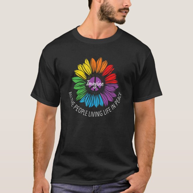 Camiseta Imaginen A Todas Las Personas Que Viven En Paz Lgb (Anverso)